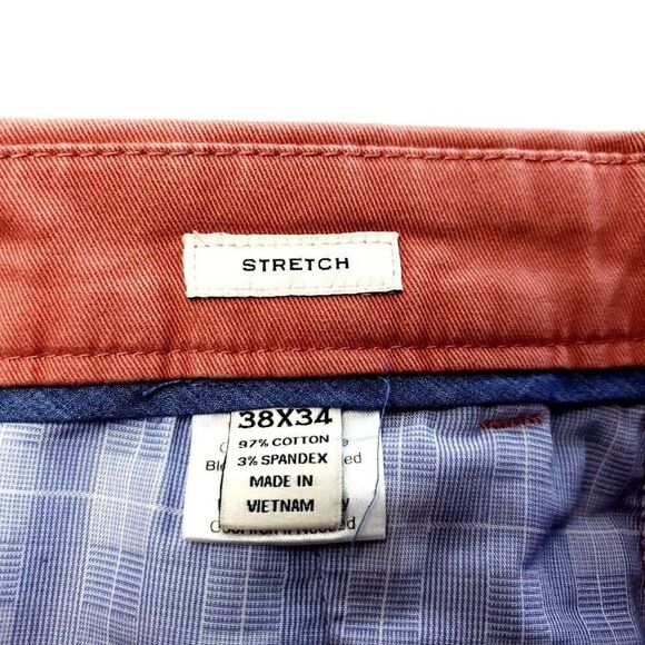 Joseph Abboud Cotton Spandex Chino‎ Pants Jeans 39/33 Salmon Mid Rise Stretch - Picture 4 of 7